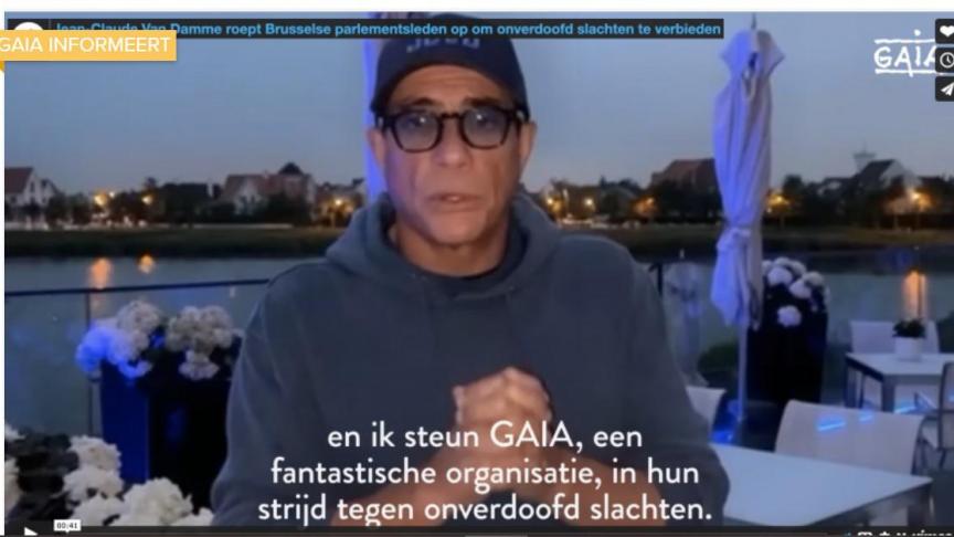 Gaia gooit Jean-Claude Van Damme in strijd tegen Brussels verbod op onverdoofd slachten