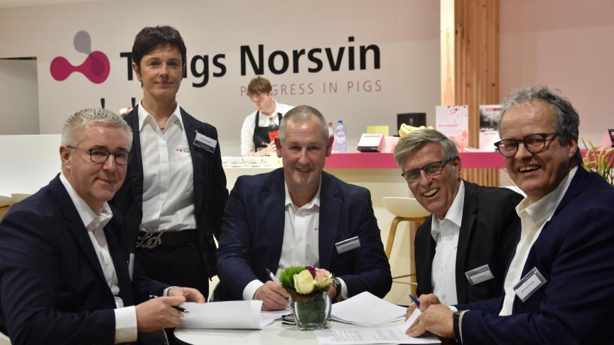 Fokbedrijf Maenhout en Topigs Norsvin gaan een strategisch partnerschap aan ter verbetering van de varkensfokkerij. De ondertekening voor deze samenwerking gebeurde tijdens Agriflanders.