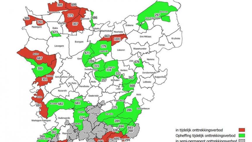 Na de andere Vlaamse provincies volgt Oost-Vlaanderen met de opheffing van het tijdelijke onttrekkingsverbod.