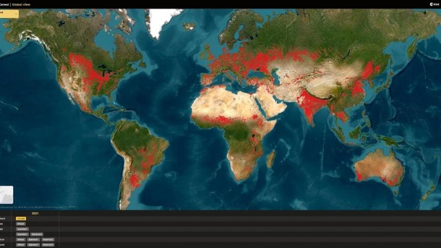 VITO Remote Sensing brengt in opdracht van de Europese Ruimtevaartorganisatie (ESA) met het nieuwe WorldCereal-systeem alle landbouwvelden van onze planeet in kaart.