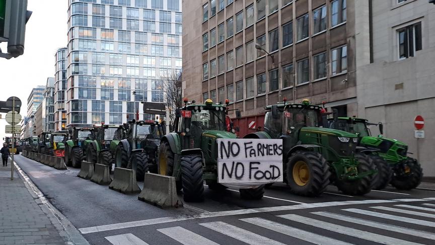 In Brussel verzamelden op 1 februari zo’n 1.300 tractoren bij het internationale boerenprotest.