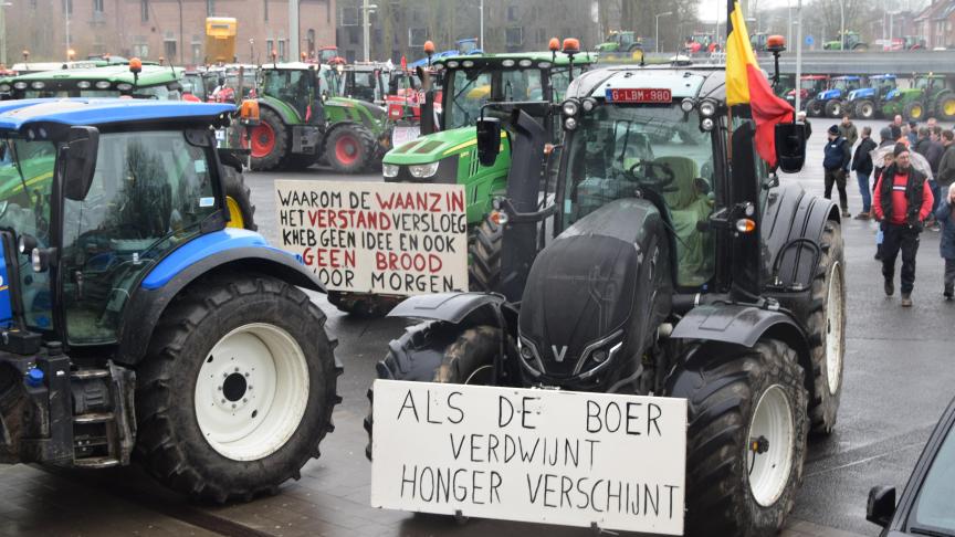 Op 29 februari protesteerden boeren in Brugge tegen de plannen voor een natuurbeheerplan voor de IJzer- en Handzamevallei.