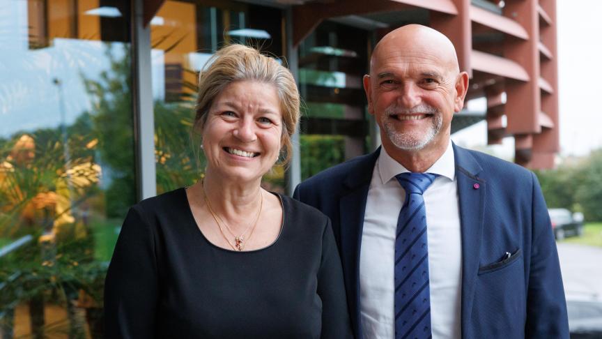 Gracienne Geenens neemt de voorzittersfakkel van Fedagrim over van Johan Colpaert.