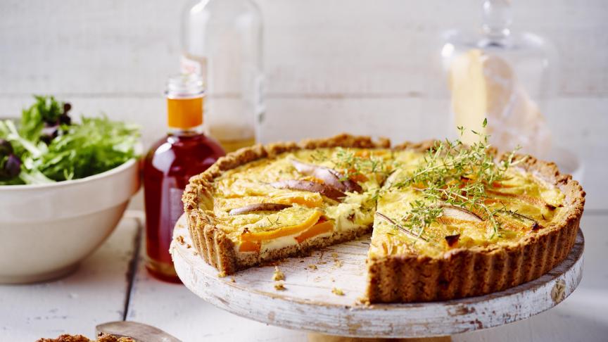 Quiche met amandelwalnootkorst, peer, pompoen en Brugge Blomme (2)