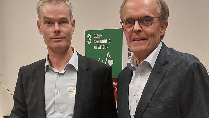 De titel van SDG Ambassador werd voor BelOrta in ontvangst genomen door Wim Hubrechts en Jo Op de Beeck.