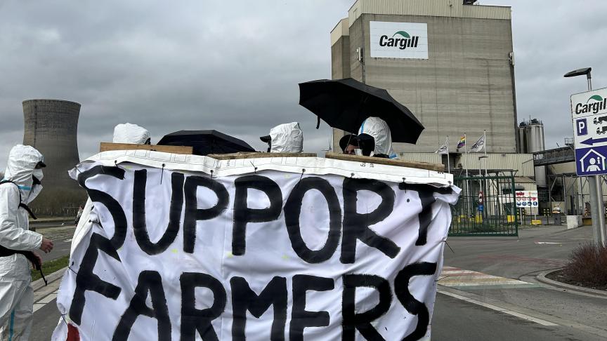 Honderden activisten van Code Rood voerden vorig week actie tegen Cargill.