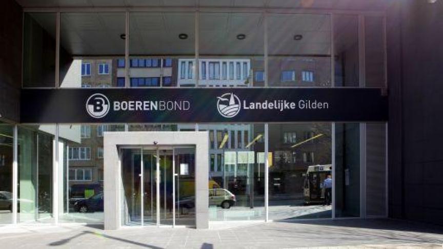 Archieffoto van de ingang van het kantoor van Boerenbond in Leuven.