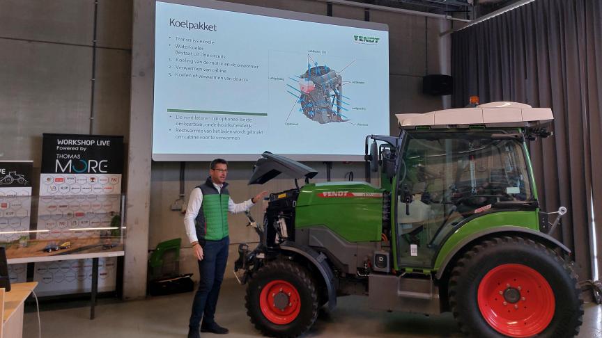 Philippe De Roeck stelde de elektrisch aangedreven tractor voor.