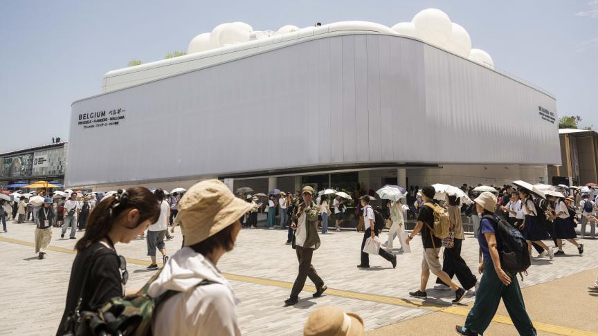 Het Belgische paviljoen op de Wereldtentoonstelling in het Japanse Osaka.