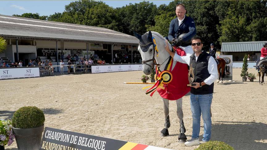 Belgisch kampioen 5-jarige springpaarden 2025: Unique (BWP) met ruiter Hendrik Zurich.