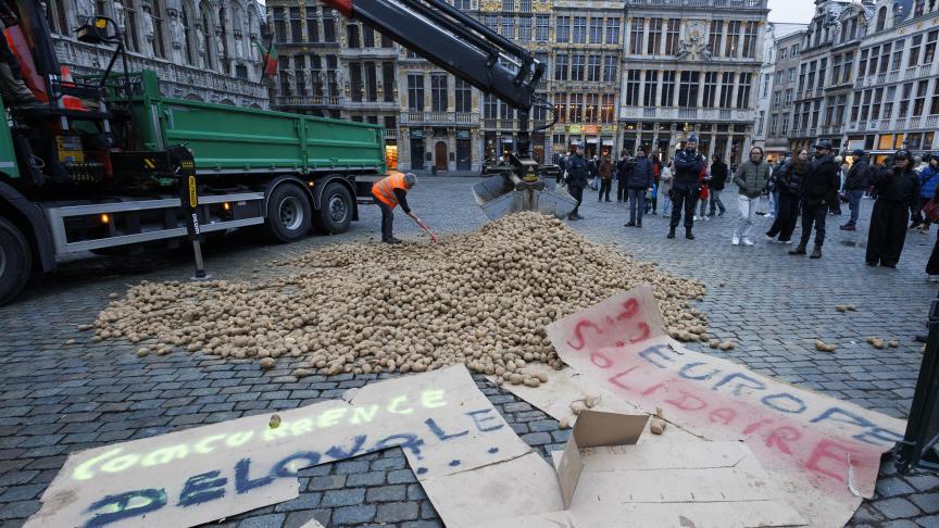 De tractorbestuurder die een lading aardappelen op de Brusselse Grote Markt dumpte, krijgt een voorstel tot strafbemiddeling.