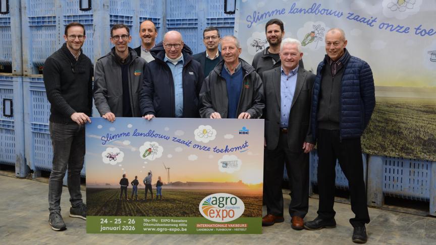 Het team dat zijn schouders zet onder de vakbeurs Agro-Expo Vlaanderen in Roeselare.